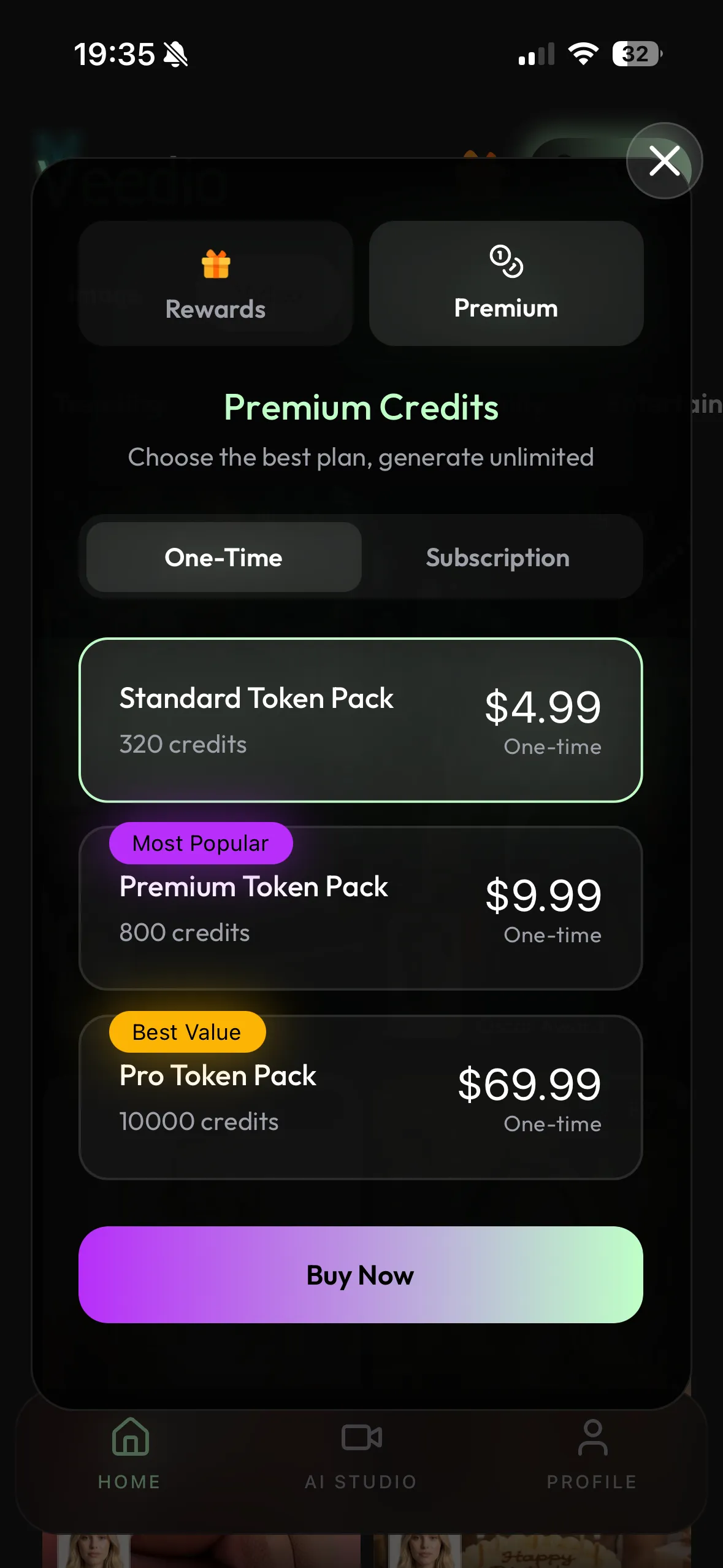 Flexible pricing — packs & subscriptions